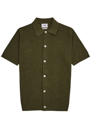 NN07 Nolan Ribbed Cotton-blend Shirt - Khaki - L