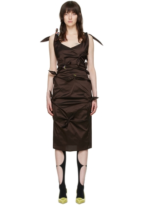 J.Kim Brown Polyester Midi Dress