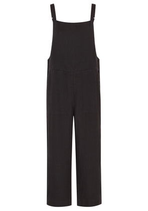 Eileen Fisher Cropped Linen Jumpsuit - Charcoal - M