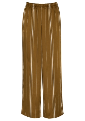 Vince Striped Wide-leg Satin Trousers - Brown - XS