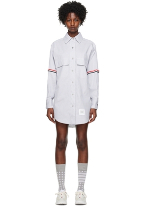 Thom Browne Gray & White Shirt Minidress