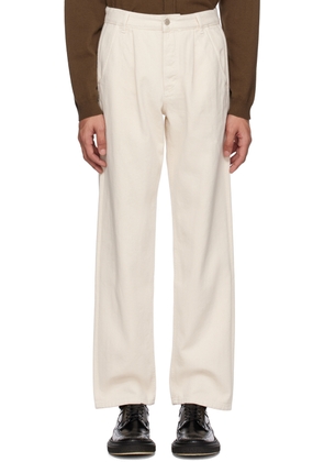 ANOTHER ASPECT Off-White Pleated Jeans