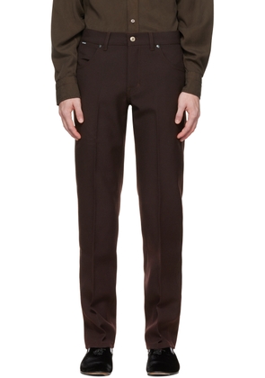 TOM FORD Brown Straight-Leg Trousers