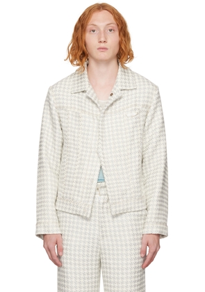 young n sang Gray Houndstooth Jacket