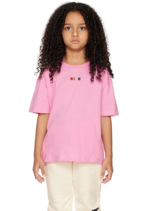 MSGM Kids Kids Pink Embroidered T-Shirt