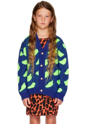 The Animals Observatory Kids Blue Racoon Cardigan