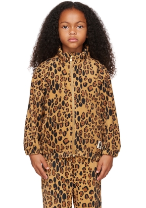 Mini Rodini Kids Beige Leopard Fleece Jacket