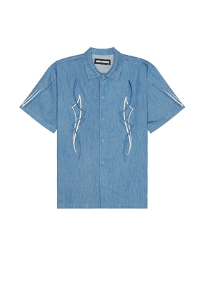 DOUBLE RAINBOUU West Coast Shirt in Blue. Size L, M.