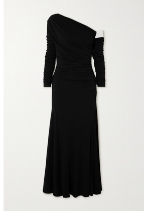 TOVE - Ulla One-shoulder Gathered Stretch-crepe Maxi Dress - Black - FR36,FR40