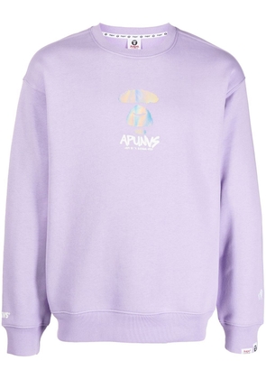 AAPE BY *A BATHING APE® logo-print crew neck sweatshirt - Purple