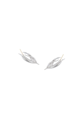 Shaun Leane White Feather diamond earrings - Metallic