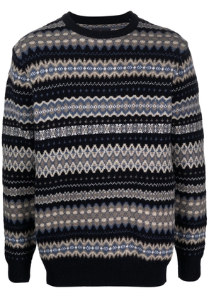 Barbour patterned intarsia-knit jumper - Blue