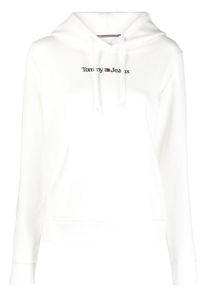 Tommy Jeans logo-embroidered drawstring hoodie - White