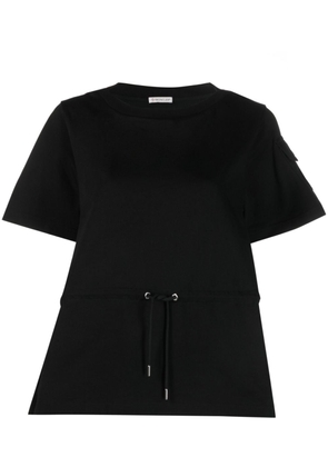 Moncler drawstring-embellished cotton T-shirt - Black