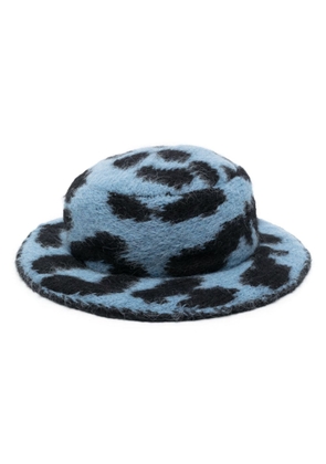 Dorothee Schumacher leopard-pattern alpaca bowler hat - Blue