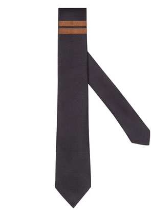 Zegna 232 Road Brand Mark silk tie - Black