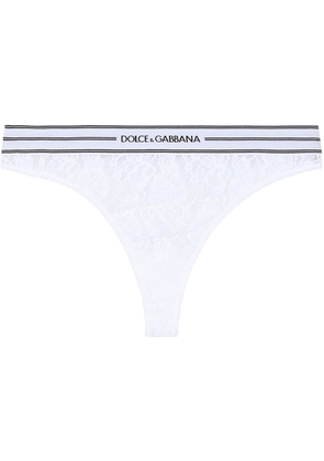 Dolce & Gabbana logo brand thong - White