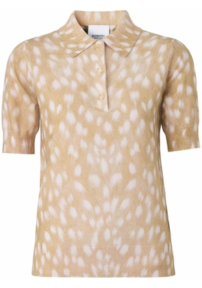 Burberry deer-print polo shirt - Brown