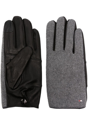 Tommy Hilfiger two-tone goatskin gloves - Black