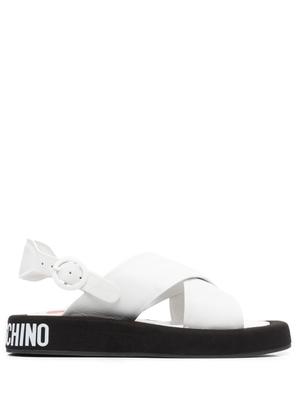 Love Moschino logo-print open-toe sandals - White