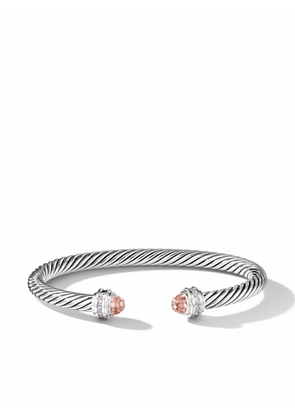 David Yurman sterling silver Cable Classics morganite and diamond bracelet