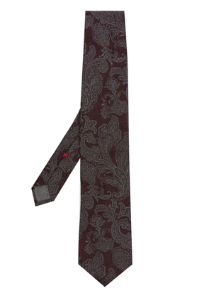 Brunello Cucinelli paisley-design silk tie - Red