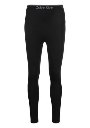 Calvin Klein logo-waistband high-waisted leggings - Black