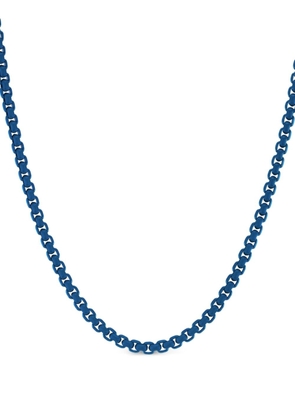 David Yurman 14kt yellow gold and stainless steel DY Bel Aire box-chain necklace - Blue