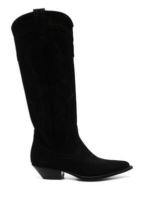 Sonora suede 50mm heel boots - Black