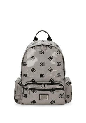 Dolce & Gabbana logo-print coated-finish backpack - Grey