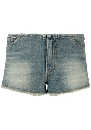 We11done low-rise denim shorts - Blue