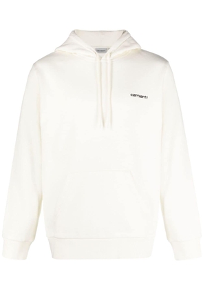 Carhartt WIP logo-embroidered cotton hoodie - White