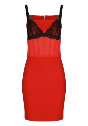 Dolce & Gabbana lace-detail corset dress - Red