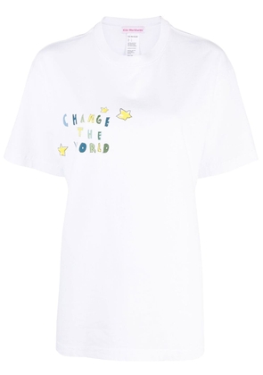 Kids Worldwide Change The World printed T-shirt - White