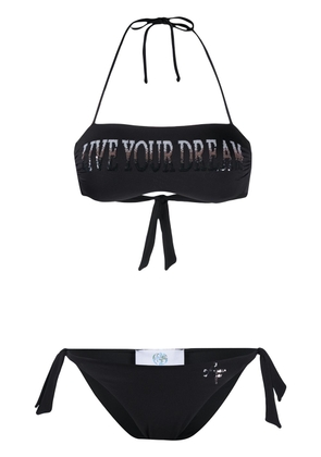 Alberta Ferretti printed bandeau bikini - Black