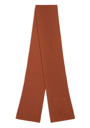 ETRO logo-embroidered wool scarf - Brown