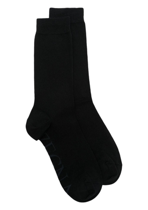 Zegna logo-intarsia mid-calf socks - Black