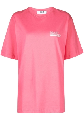 MSGM logo-print cotton T-Shirt - Pink