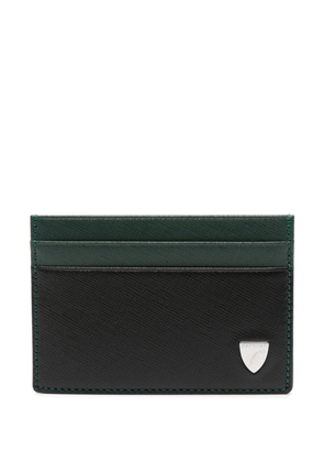 Aspinal Of London logo-plaque leather cardholder - Black