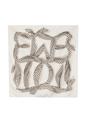 TOTEME knotted monogram-print silk scarf - Neutrals