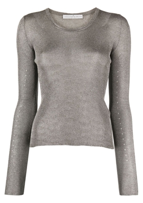 Ermanno Scervino metallic-threading ribbed-knit top - Silver