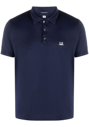 C.P. Company logo-print cotton polo shirt - Blue