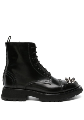 Alexander McQueen Pre-Owned studded leather combat boots - Black