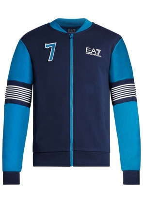 Ea7 Emporio Armani logo-print bomber jacket - Blue