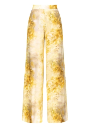 PINKO graphic-print wide-leg trousers - Yellow