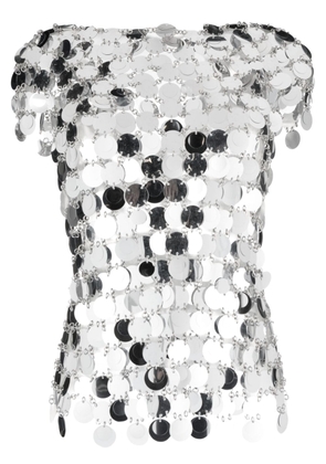 Paco Rabanne Pre-Owned paillette-embellished metallic top - Silver