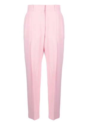 Alexander McQueen pleated high-rise tailored trousers - Pink