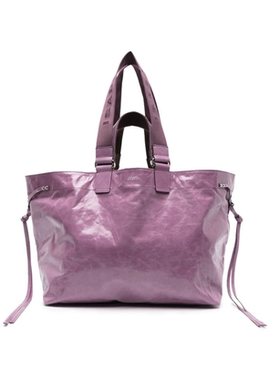 ISABEL MARANT Wardy crinkle-effect leather tote bag - Purple
