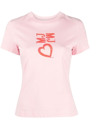MOSCHINO JEANS heart-print cotton T-shirt - Pink