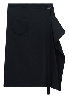 Courrèges tailored folded midi skirt - Black